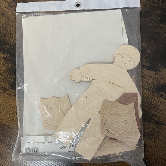 Vintage 1980s Wooden Folk Dolls Paint by Number Kits Country Boy & Girl NOS NIP - Picture 4 of 5